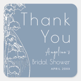 Tack-klistermärke för brudfest. fyrkantigt klistermärke