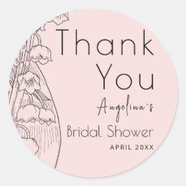 Tack-klistermärke för brudfest. runt klistermärke