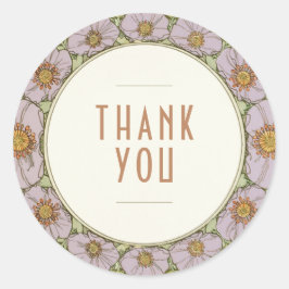 Tack Klistermärke Vintage Art Nouveau Mucha