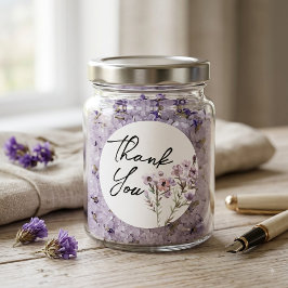 Tack Klistermärken - Lila Akvarell Blomma