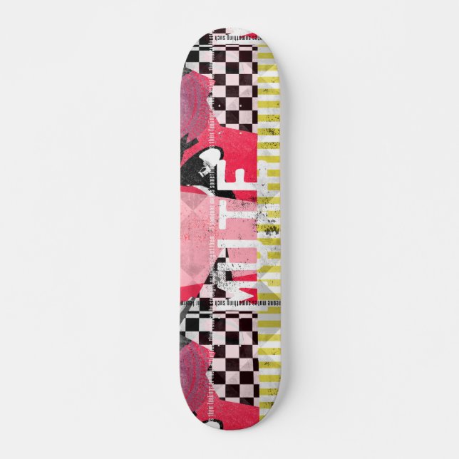 Täck kollage art mini skateboard bräda 18,5 cm (Framsida)