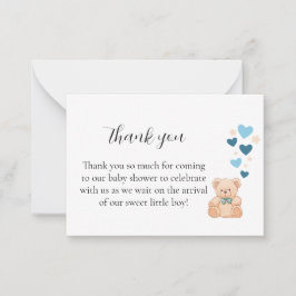 Tack Kort för Baby Shower – Söt Liten Pojke
