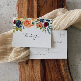 Tack-kort för Blommigt av multifärgad Elegant Vykort