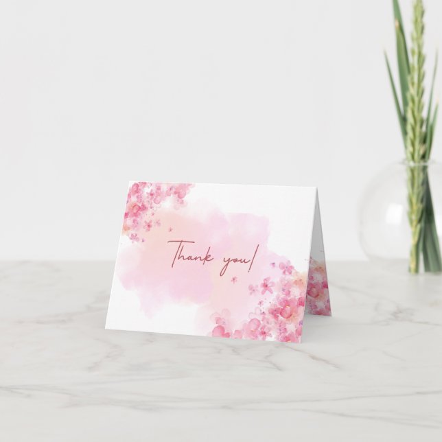 Tack-kort för blommigt Bröllop Tack Kort (Framsida)