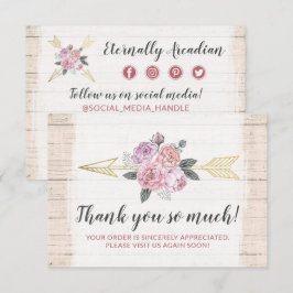 Tack  kort för Blommigt med Rustic Bohemian