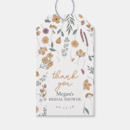 Tack-kort för bröllopsfest - Vildblomma, Orange Presentetikett