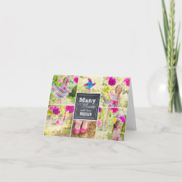 Tack-kort för Chalged Collage Birthday Tack Kort