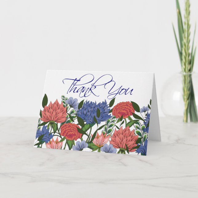 Tack-kort för indisk Blommigt Kort (Framsida)