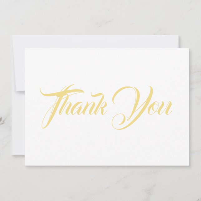 Tack, kort för ljusvit elegant i guld (Framsida)