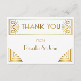 Tack, kort,Fotobaksida,Underbar gatsby,vit guld Tack Kort