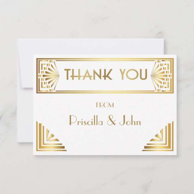 Tack, kort,Fotobaksida,Underbar gatsby,vit guld Tack Kort (Framsida)