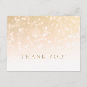 Tack Kort Guld Bokeh Glitter Ljus