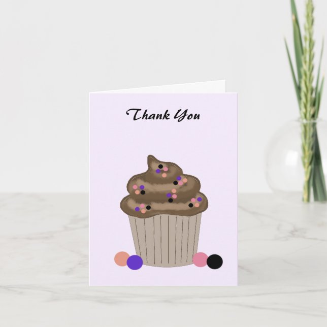 Tack Kort Med Chokladcupcake (Framsida)