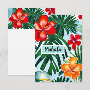 Tack kort med hawaiisk ordalydelse