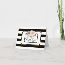 Tack-kort Rose Floral Art Deco Randig Tack Kort