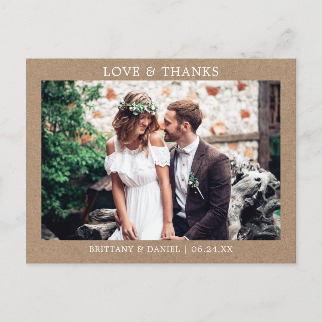 Tack Kraft, Modern Minimalist Simple Kärlek Vykort (Framsida)