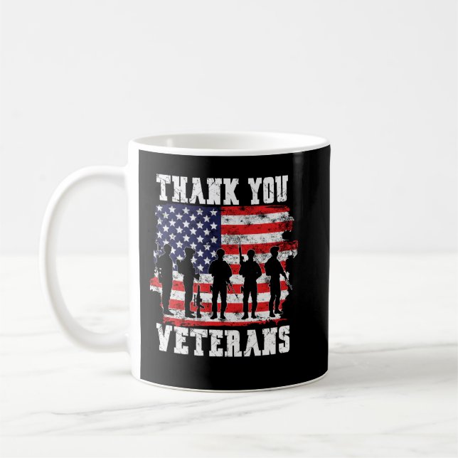 Tack KrigsVeteraner för Veterans Day Kaffemugg (Vänster)