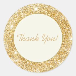 Tack-kuvertförslutningsförmån för Guld Glitter Runt Klistermärke