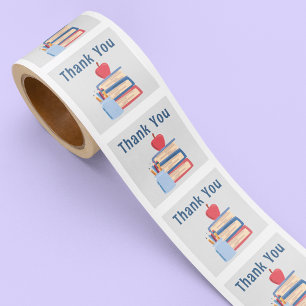 Tack l Apple Back to school Lacher Kids Fyrkantigt Klistermärke