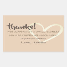 Tack Labels Social Media Beige Cream Heart