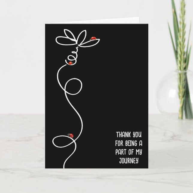 Tack Ladybugs på Doodle Daisy Kort (Framsida)