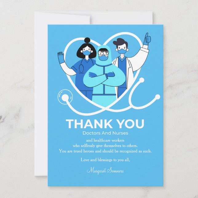 tack Läkare och sjukförsäkringskort Kort (Framsida)