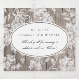 Tack, land westerna bröllop ölflaska etikett