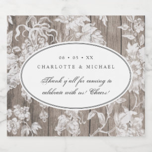 Tack, land westerna bröllop ölflaska etikett