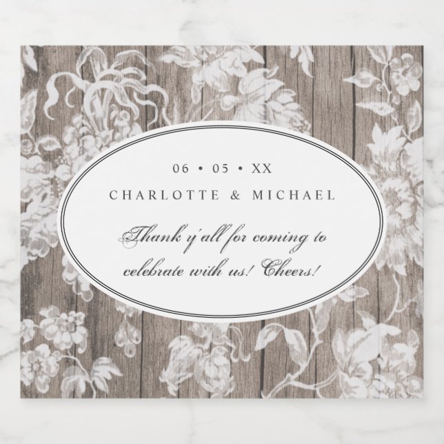 Tack, land westerna bröllop ölflaska etikett (Singel etikett)