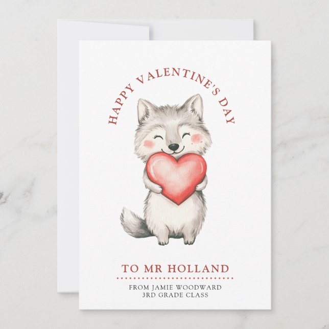 Tack lärare Alla hjärtans dag    Julkort (Framsida)