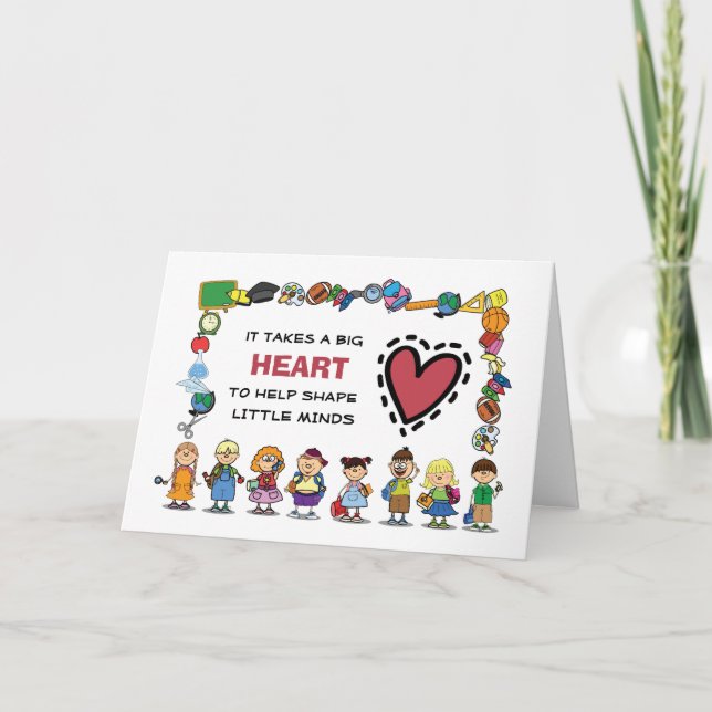 Tack, Lärare. Anpassadets hälsningskort Tack Kort (Framsida)