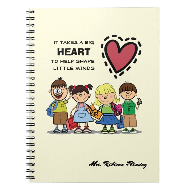 Tack, Lärare. Anpassat namngivningsprogram Anteckningsbok Med Spiral (Framsidan)