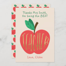 Tack Lärare, Bäste någonsin Lärare, Cute Apple