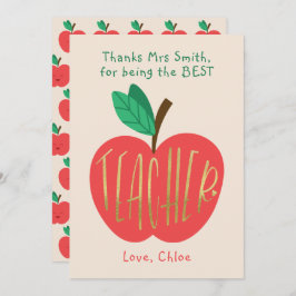 Tack Lärare, Bäste någonsin Lärare, Cute Apple