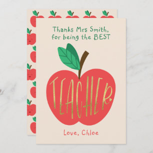 Tack Lärare, Bäste någonsin Lärare, Cute Apple
