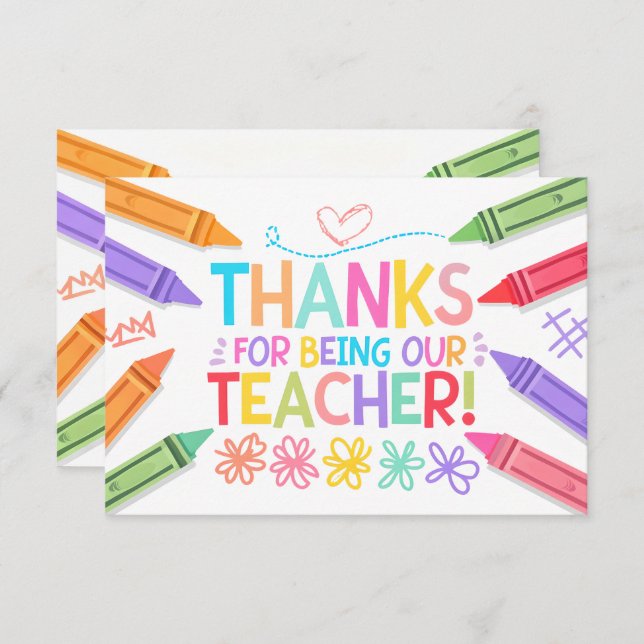 Tack Lärare Card (Fram/baksida)