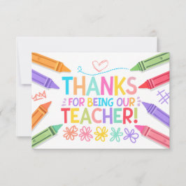 Tack Lärare Card Kort