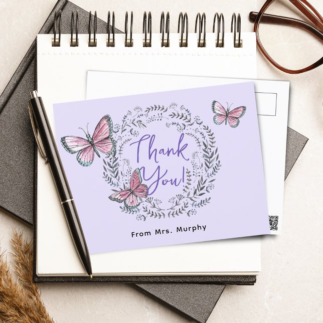 Tack Lärare Fjäril Vykort (Skapare uppladdad)
