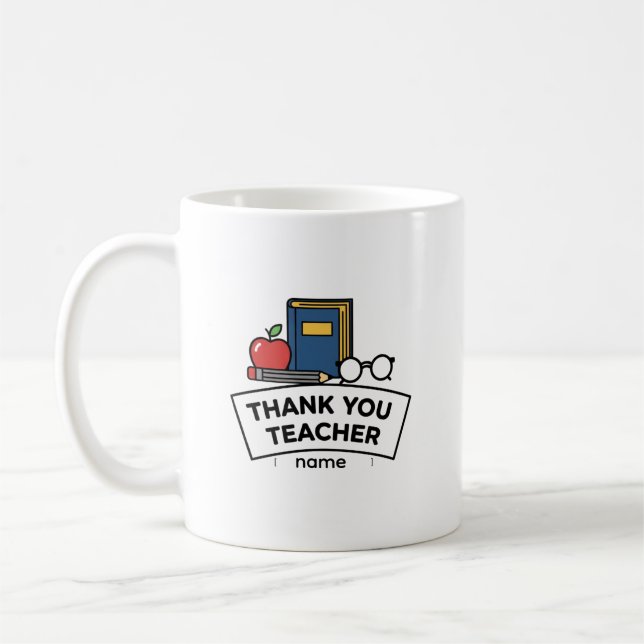 Tack Lärare – Kaffe Mugg Present (Vänster)