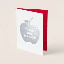 Tack, Lärare. lyx Folierat Kort