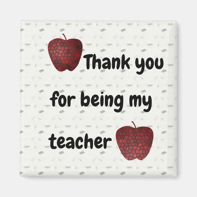Tack Lärare Mosaic Red Apples Classroom Magnet (Framsidan)