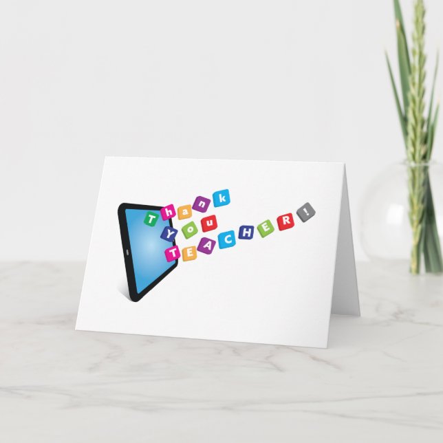 Tack lärare - ord från surfplattan kort (Framsida)