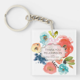 Tack Lärare Personlig Flowers Gift Nyckel