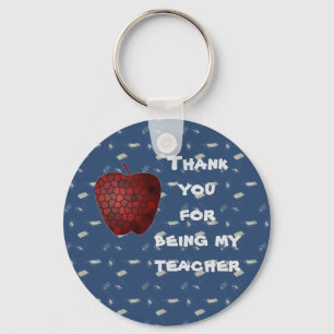 Tack Lärare Red Apple School Classroom Nyckelring
