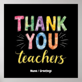 Tack Lärare & Studenter Studenten Gift Poster