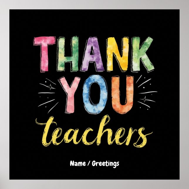 Tack Lärare & Studenter Studenten Gift Poster (Framsidan)