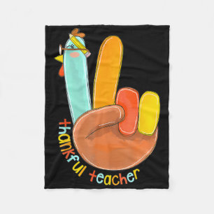 Tack, Lärare, Thanksgiving Peace Hand Sig Fleecefilt