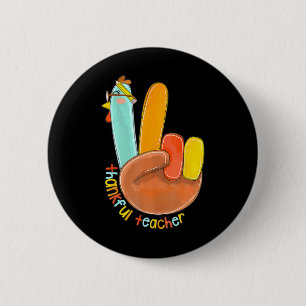 Tack, Lärare, Thanksgiving Peace Hand Sig Knapp
