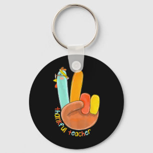 Tack, Lärare, Thanksgiving Peace Hand Sig Nyckelring