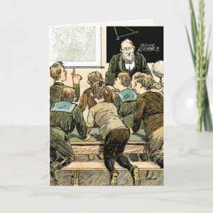 Tack, Lärare. Vintage Art-kort Tack Kort
